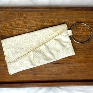 White Aldo Snakeskin Wristlet